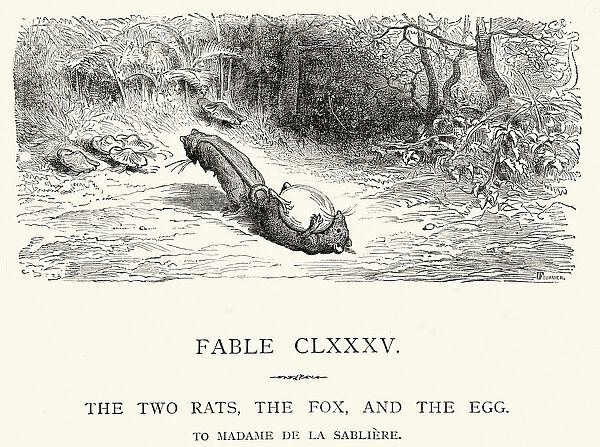 La Fontaines Fables - Two Rats, Fox and the Egg