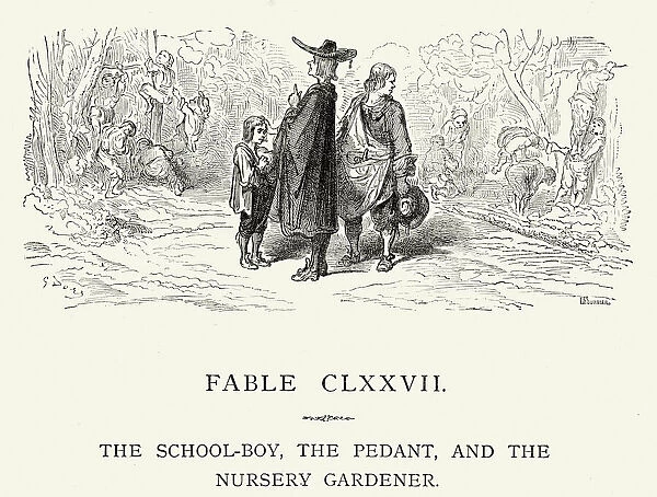 La Fontaines Fables - Schoolboy Pedant and the Nursery Gardener