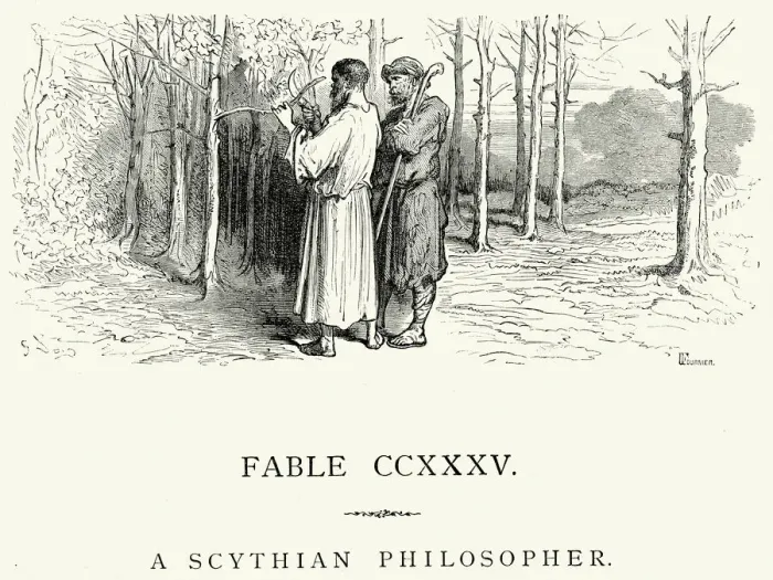 Framed Print : La Fontaines Fables - Scythian Philosopher Framed Print : La Fontaines Fables - Scythian Philosopher
