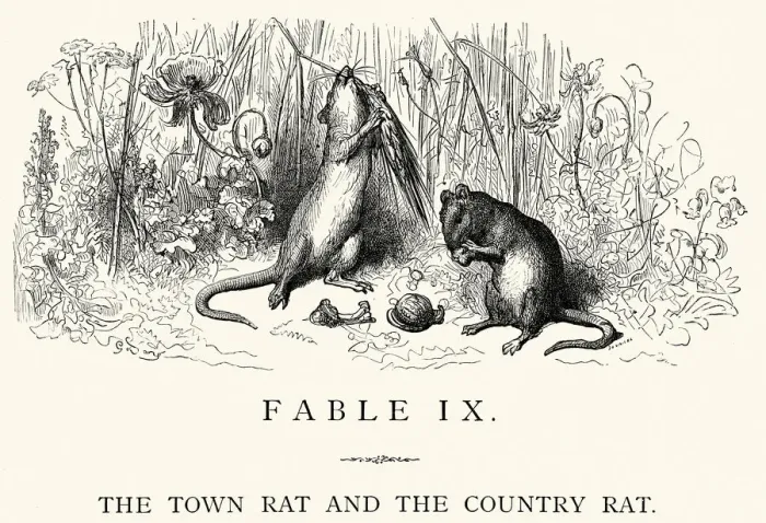 Framed Print : La Fontaines Fables - The Town Rat Framed Print : La Fontaines Fables - The Town Rat