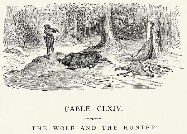 La Fontaines Fables - Wolf and the Hunter