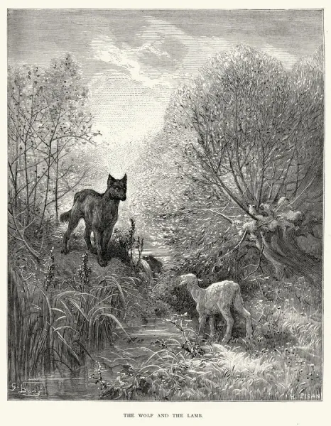Gustave Dore's The Wolf and the Lamb Print. Art Prints, Posters