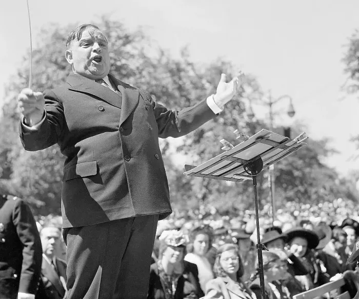 Framed Print : La Guardia Leading a Band in the Park Framed Print : La Guardia Leading a Band in the Park