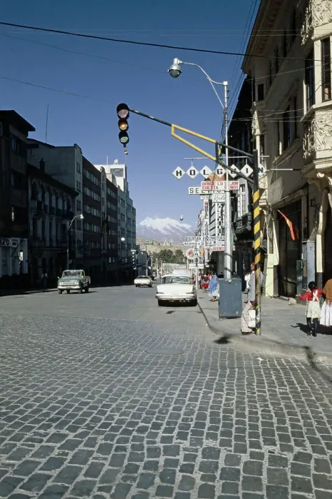 Framed Print : La Paz Street View With Mountain Framed Print : La Paz Street View With Mountain