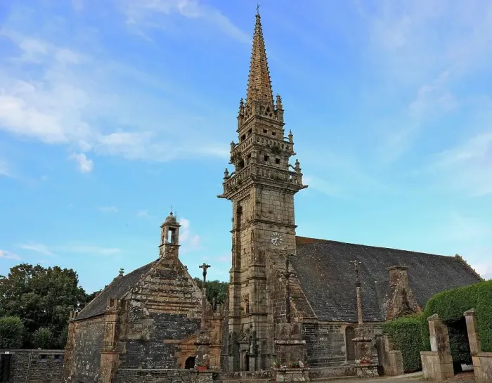 Framed Print : La Roche Maurice church, calvary and ossuary, enclosed parish, Brittany, France Framed Print : La Roche Maurice church, calvary and ossuary, enclosed parish, Brittany, France