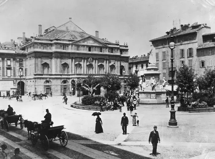 Framed Print : La Scala. circa 1890: La Scala, opera house in Milan Framed Print : La Scala. circa 1890: La Scala, opera house in Milan
