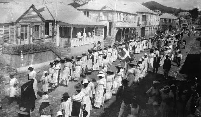 Framed Print : Labor Day Parade in St Croix