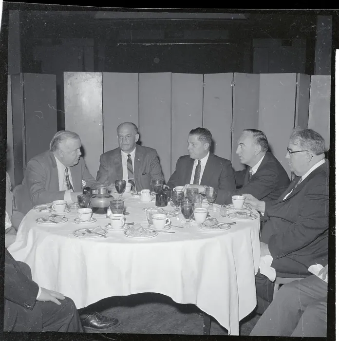 Framed Print : Labor Leaders Meeting at Luncheon