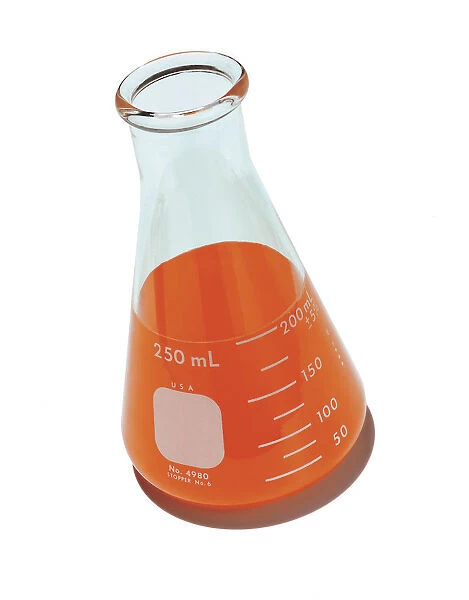 Laboratory Container With Orange Liquid