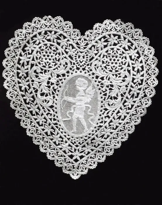 Framed Print : Lace Heart Doily Framed Print : Lace Heart Doily