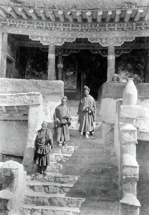 Framed Print : Ladakhi Monastery Entrance; Monks On Ste Framed Print : Ladakhi Monastery Entrance; Monks On Ste