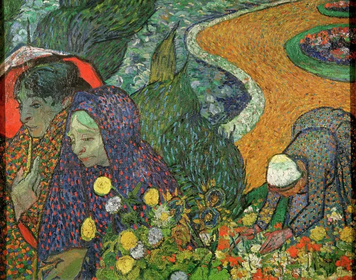Framed Print : Ladies of Arles (Memory of the Garden at Etten), 1888. Artist: Vincent van Gogh Framed Print : Ladies of Arles (Memory of the Garden at Etten), 1888. Artist: Vincent van Gogh