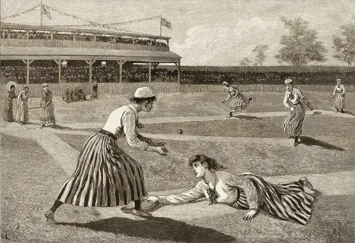 Framed Print : A Ladies Baseball Match Framed Print : A Ladies Baseball Match