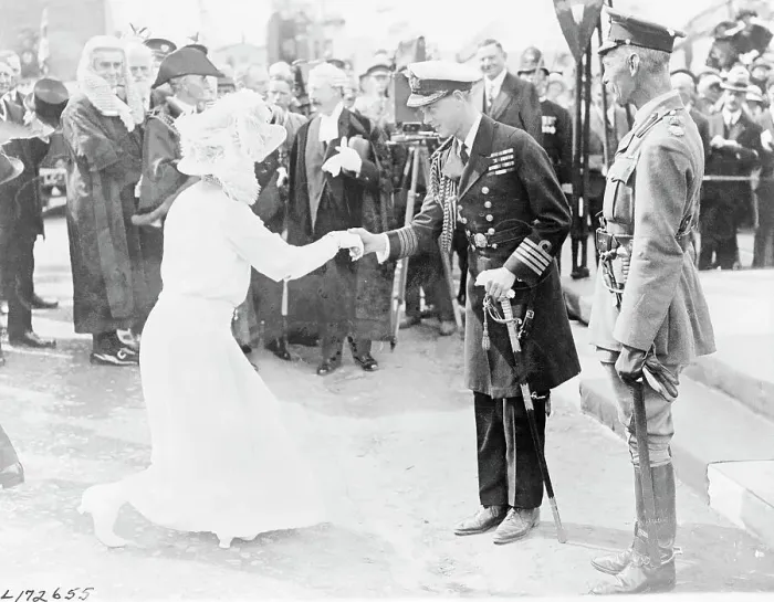 Framed Print : Lady Astor Bowing to Prince of Wales