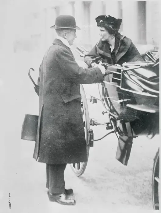 Framed Print : Lady Astor in Buggy Conversing with Isaac Foot Framed Print : Lady Astor in Buggy Conversing with Isaac Foot