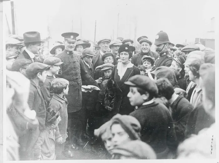 Framed Print : Lady Astor Campaigning in Crowds Framed Print : Lady Astor Campaigning in Crowds