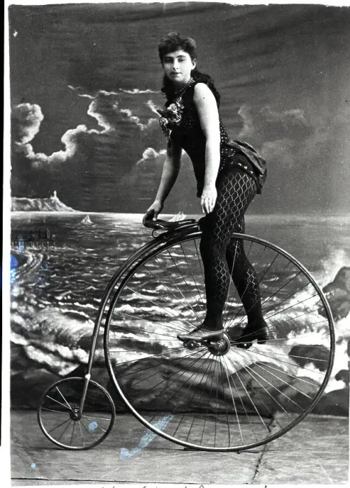 Framed Print : Lady Bicyclist In Circus Act Framed Print : Lady Bicyclist In Circus Act