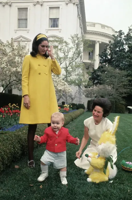 Framed Print : Lady Bird Johnson and Daughter with Young Patrick Lyndon Nugent Outside Framed Print : Lady Bird Johnson and Daughter with Young Patrick Lyndon Nugent Outside