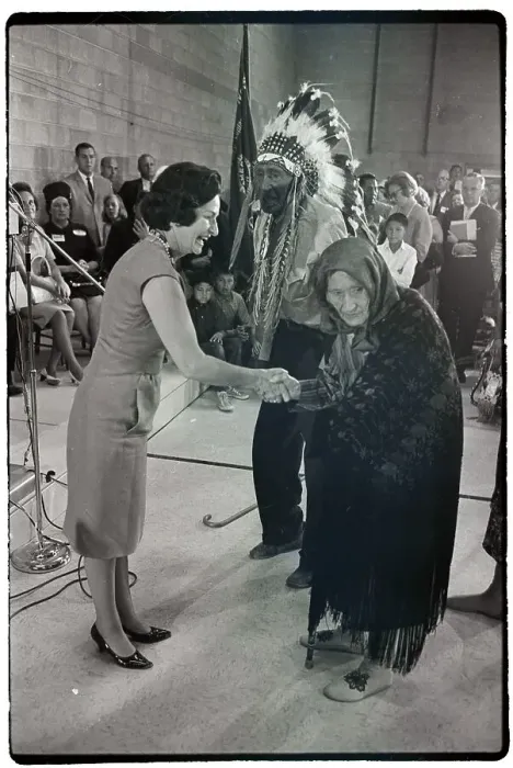 Framed Print : Lady Bird Johnson Greeting Crow Elders Framed Print : Lady Bird Johnson Greeting Crow Elders
