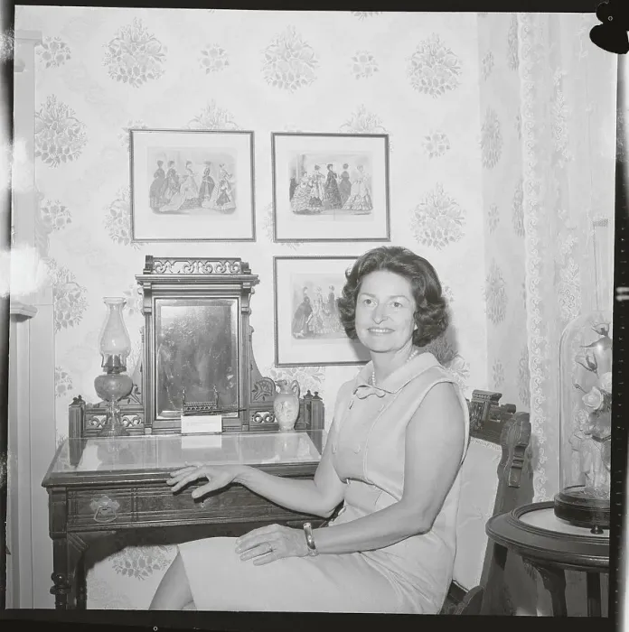 Framed Print : Lady Bird Johnson at Vanity Table Framed Print : Lady Bird Johnson at Vanity Table