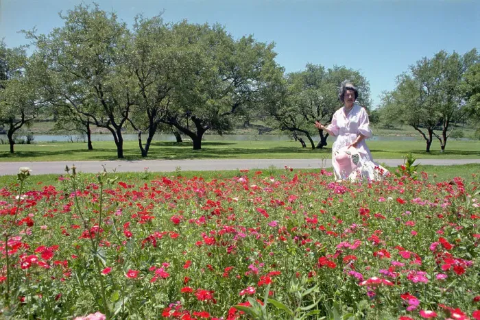Framed Print : Lady Bird Johnson Walking in Garden Framed Print : Lady Bird Johnson Walking in Garden