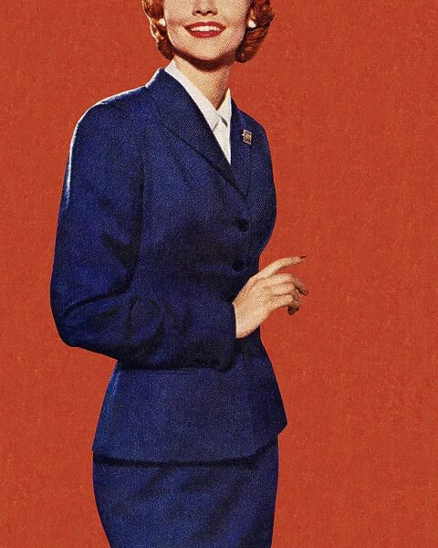 Lady in Blue Suit