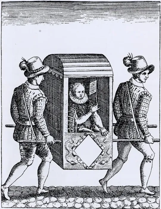 Framed Print : Lady Being Carried In A Sedan Chair Framed Print : Lady Being Carried In A Sedan Chair