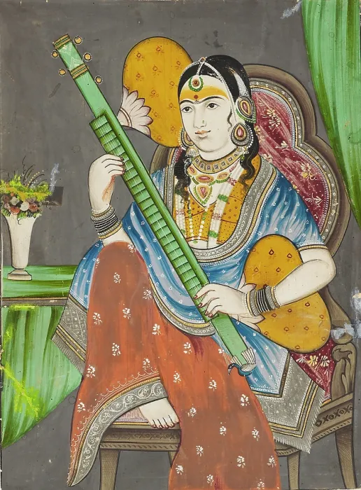 Framed Print : A Lady Playing A Vina Framed Print : A Lady Playing A Vina