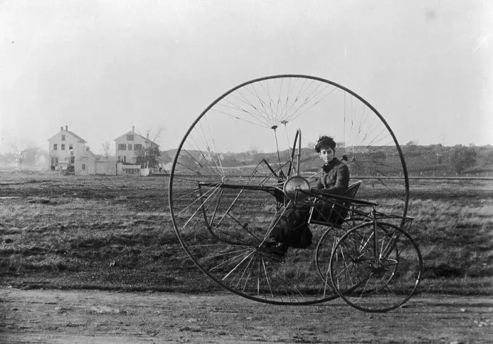 Framed Print : Lady Riding Oldreive's New Tricycle Framed Print : Lady Riding Oldreive's New Tricycle