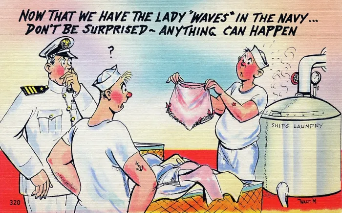 Framed Print : Lady 'Waves' in the Navy Framed Print : Lady 'Waves' in the Navy