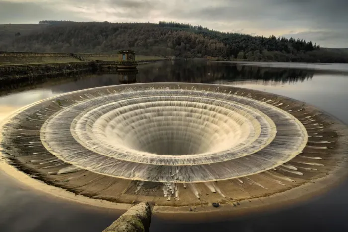 Framed Print : Ladybower Plughole, Ladybower Reservoir, Peak District National Park, UK Framed Print : Ladybower Plughole, Ladybower Reservoir, Peak District National Park, UK