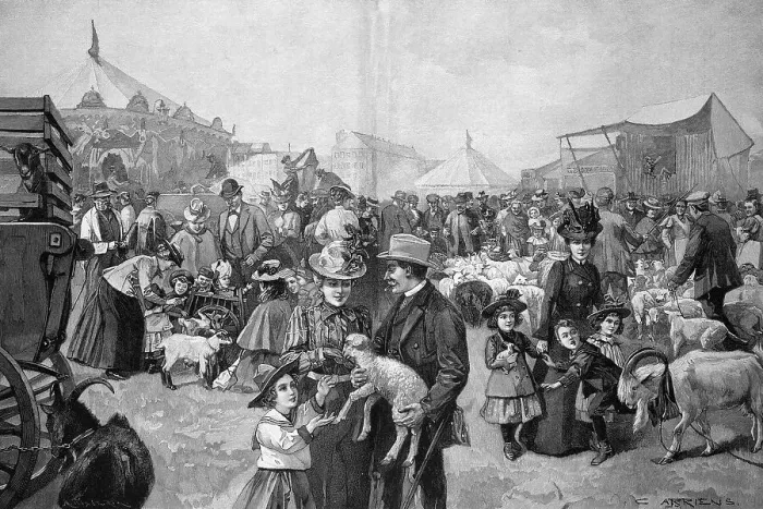 Framed Print : At the Laemmermarkt of Hamburg, in 1890, digitally restored reproduction of a 19th century original, Germany Framed Print : At the Laemmermarkt of Hamburg, in 1890, digitally restored reproduction of a 19th century original, Germany