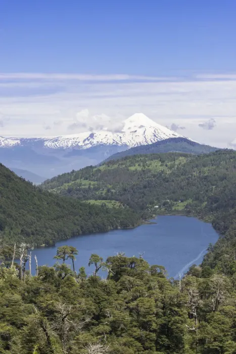 Framed Print : Lago Tinquilco lake and volcano Villarrica, Pucon, Araucania Region, Chile Framed Print : Lago Tinquilco lake and volcano Villarrica, Pucon, Araucania Region, Chile