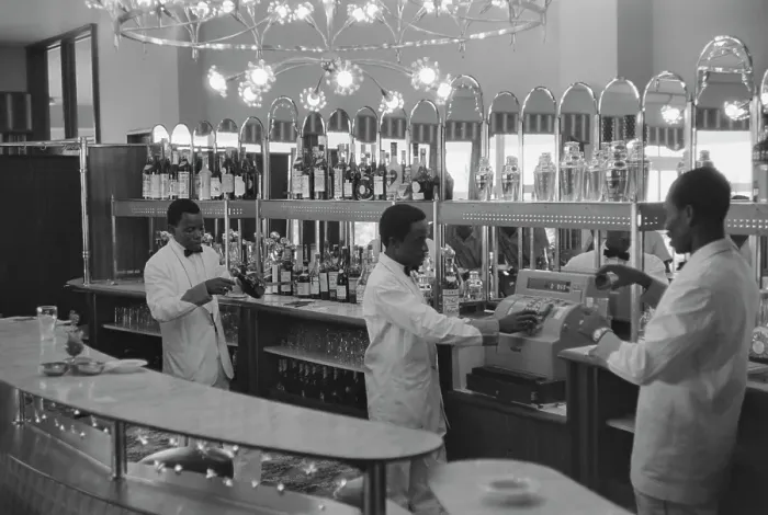 Framed Print : Lagos Bar. Bartenders in a bar in Lagos, Nigeria, circa 1962 Framed Print : Lagos Bar. Bartenders in a bar in Lagos, Nigeria, circa 1962