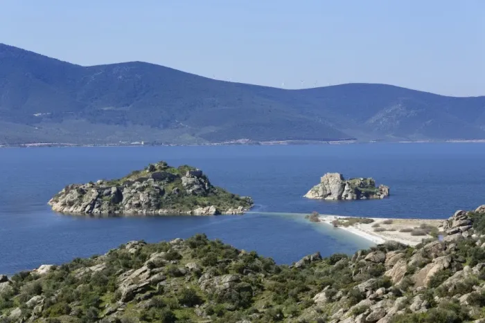 Framed Print : Lake Bafa with Ikizce Island, Twin Islands, Lake Bafa, Mugla Province, Aegean region, Turkey