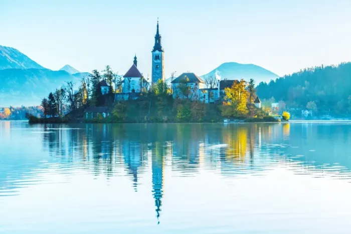 Framed Print : Lake Bled with the church dedicated to the Assumption of Mary, Slovenia Framed Print : Lake Bled with the church dedicated to the Assumption of Mary, Slovenia