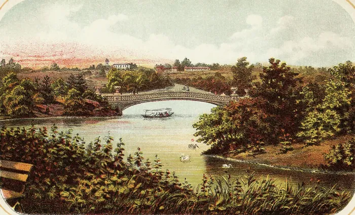 Framed Print : Lake and Bow Bridge in Central Park Framed Print : Lake and Bow Bridge in Central Park