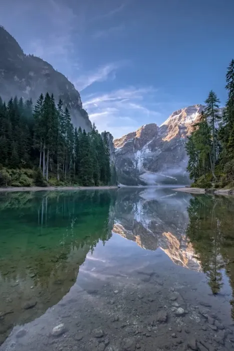 Framed Print : Lake Braies Dolomite Alps Italy Framed Print : Lake Braies Dolomite Alps Italy