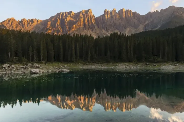 Framed Print : Lake Carezza and Latemar Framed Print : Lake Carezza and Latemar
