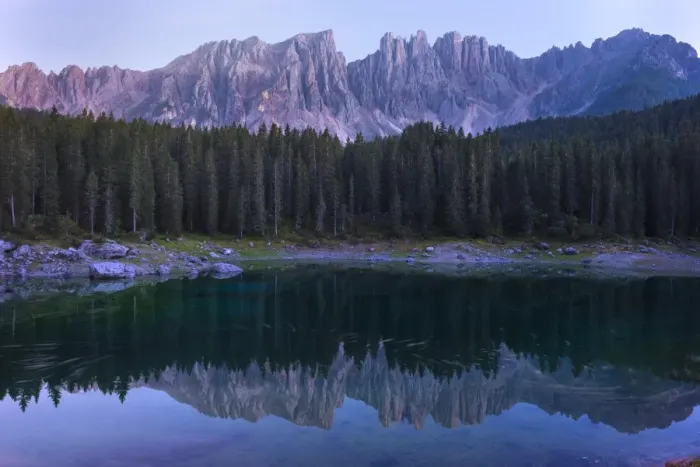 Framed Print : Lake Carezza and Latemar Framed Print : Lake Carezza and Latemar