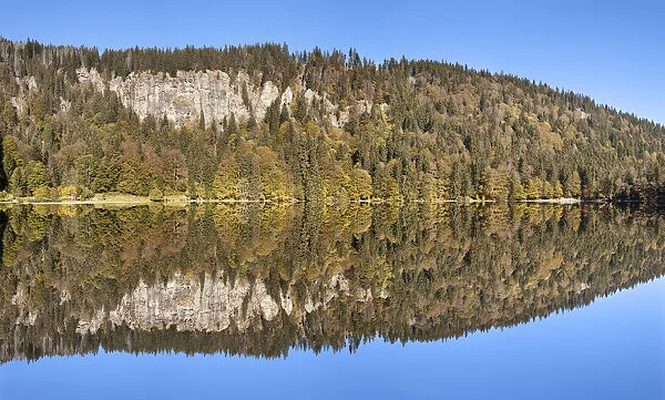 Lake Feldsee and Feldberg mountain, Black Forest, Baden-Wurttemberg, Germany