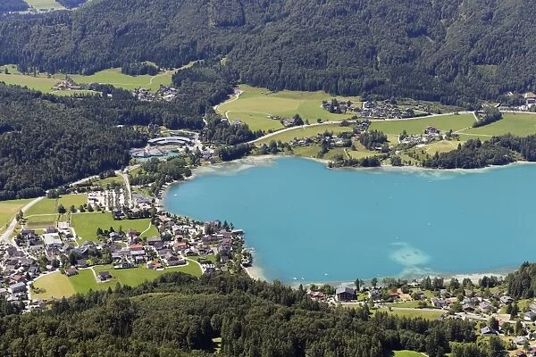 Lake Fuschl and Fuschl am See, view from the Frauenkopf, Salzkammergut, Salzburg state, Salzburg State, Austria