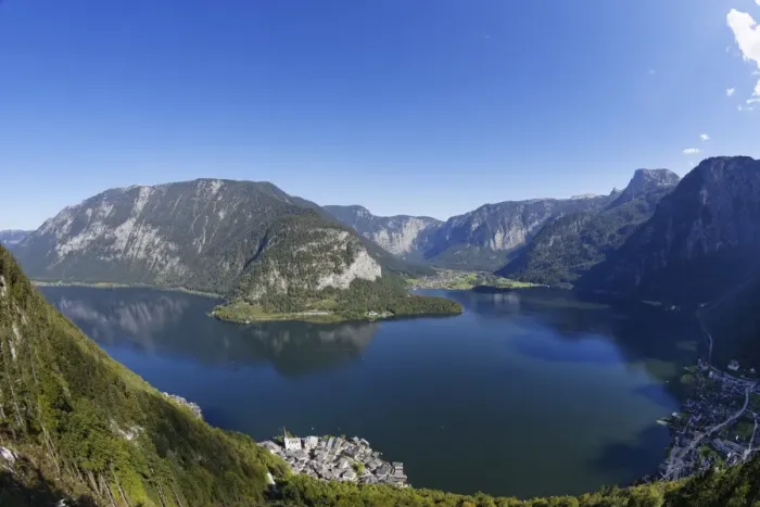 Framed Print : Lake Hallstatt or Hallstatter See, Hallstatt, Salzkammergut, UNESCO world heritage site Hallstatt-Dachstein Salzkammergut, Upper Austria, Austria