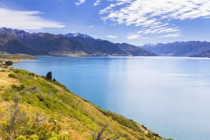 Framed Print : Lake Hawea with views of the Hunter Valley, The Neck, Otago Region, New Zealand Framed Print : Lake Hawea with views of the Hunter Valley, The Neck, Otago Region, New Zealand