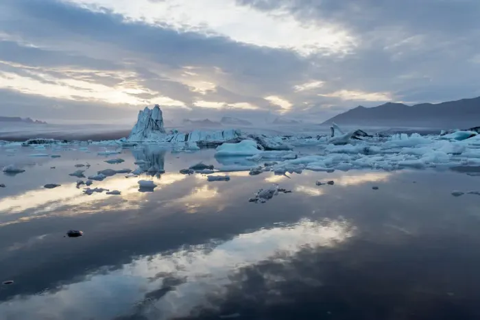 Framed Print : Lake Jokulsarlon and Ice from Breidamerkurjohull Glacier, Skaftafell National Park, Vatnajokull National Park, Southeast Iceland, Iceland