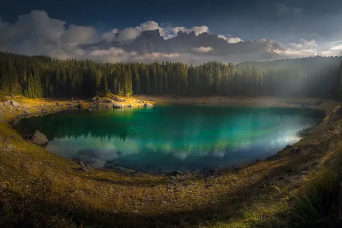 Framed Print : Lake Karersee with reflection Framed Print : Lake Karersee with reflection