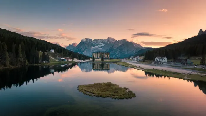 Framed Print : Lake Misurina in Dolomites, Italy