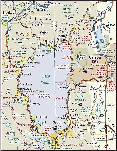 Lake Tahoe Area Map