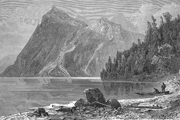 Framed Print : Lake Walchen in Bavaria, Germany, c. 1860, digitally restored reproduction of an original 19th century painting, exact original date unknown Framed Print : Lake Walchen in Bavaria, Germany, c. 1860, digitally restored reproduction of an original 19th century painting, exact original date unknown