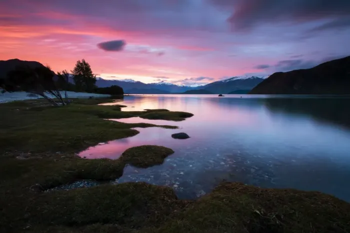Framed Print : Lake Wanaka after sunset